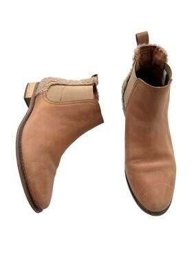 Toms Ella Chelsea Honey Leather Slip-on Ankle Boots Women's Size 9